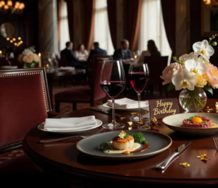 Gurmánské narozeninové degustační menu na elegantně prostřeném stole