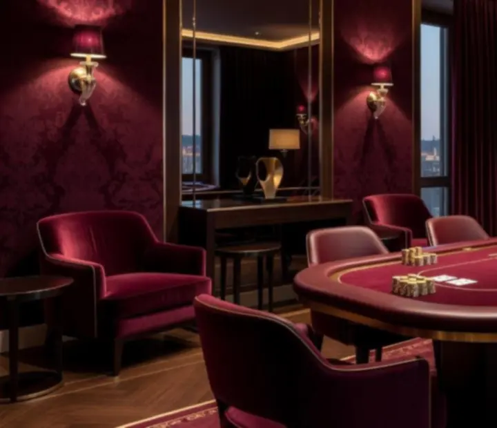 Luxusní soukromý salonek připravený pro privátní pokerový večer